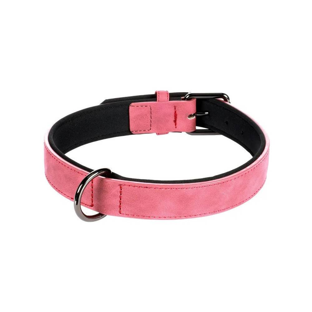 Collier taille XL 47-57 cm en simili cuir et néoprène  DELU, couleur rouge pour chien. - Imagen 3