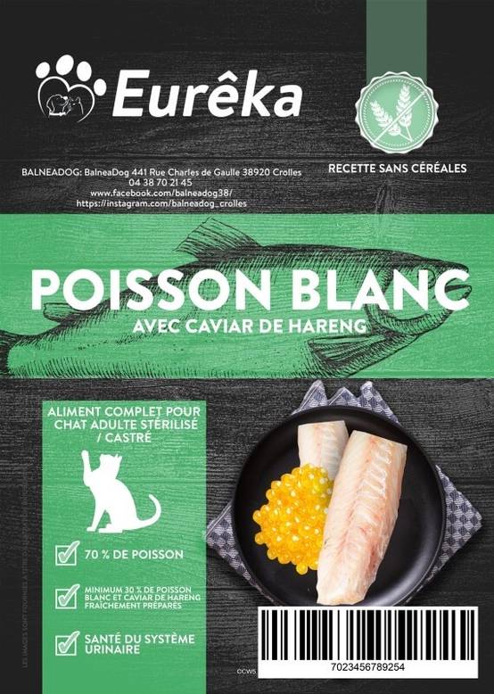 Croquettes chat adulte holistic sans céréales - Poisson Blanc avec Caviar de Hareng - 5 Kg - Image 2