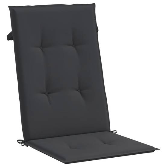 Coussins de chaise à dossier haut polyester noir 120 x 50 x 3 cm (lot de 6) - PANGIVO - Image 5