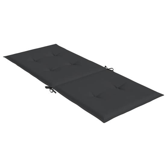 Coussins de chaise à dossier haut polyester noir 120 x 50 x 3 cm (lot de 6) - PANGIVO - Image 6