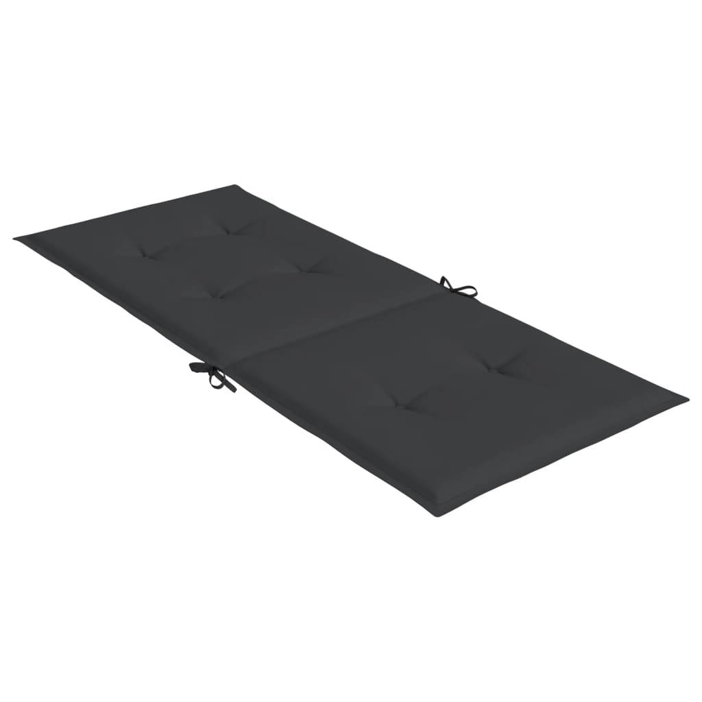 Coussins de chaise à dossier haut polyester noir 120 x 50 x 3 cm (lot de 6) - PANGIVO - Image 6