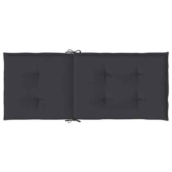 Coussins de chaise à dossier haut polyester noir 120 x 50 x 3 cm (lot de 6) - PANGIVO - Image 7