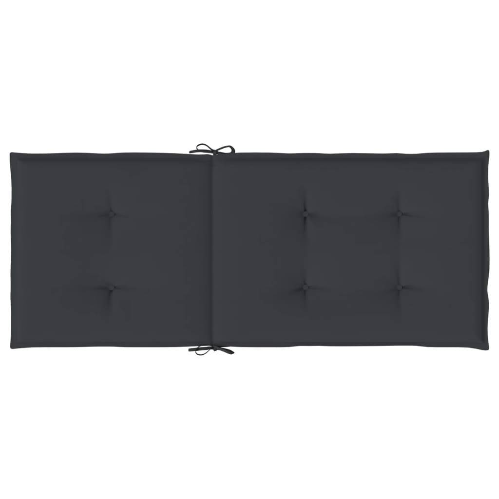 Coussins de chaise à dossier haut polyester noir 120 x 50 x 3 cm (lot de 6) - PANGIVO - Image 7