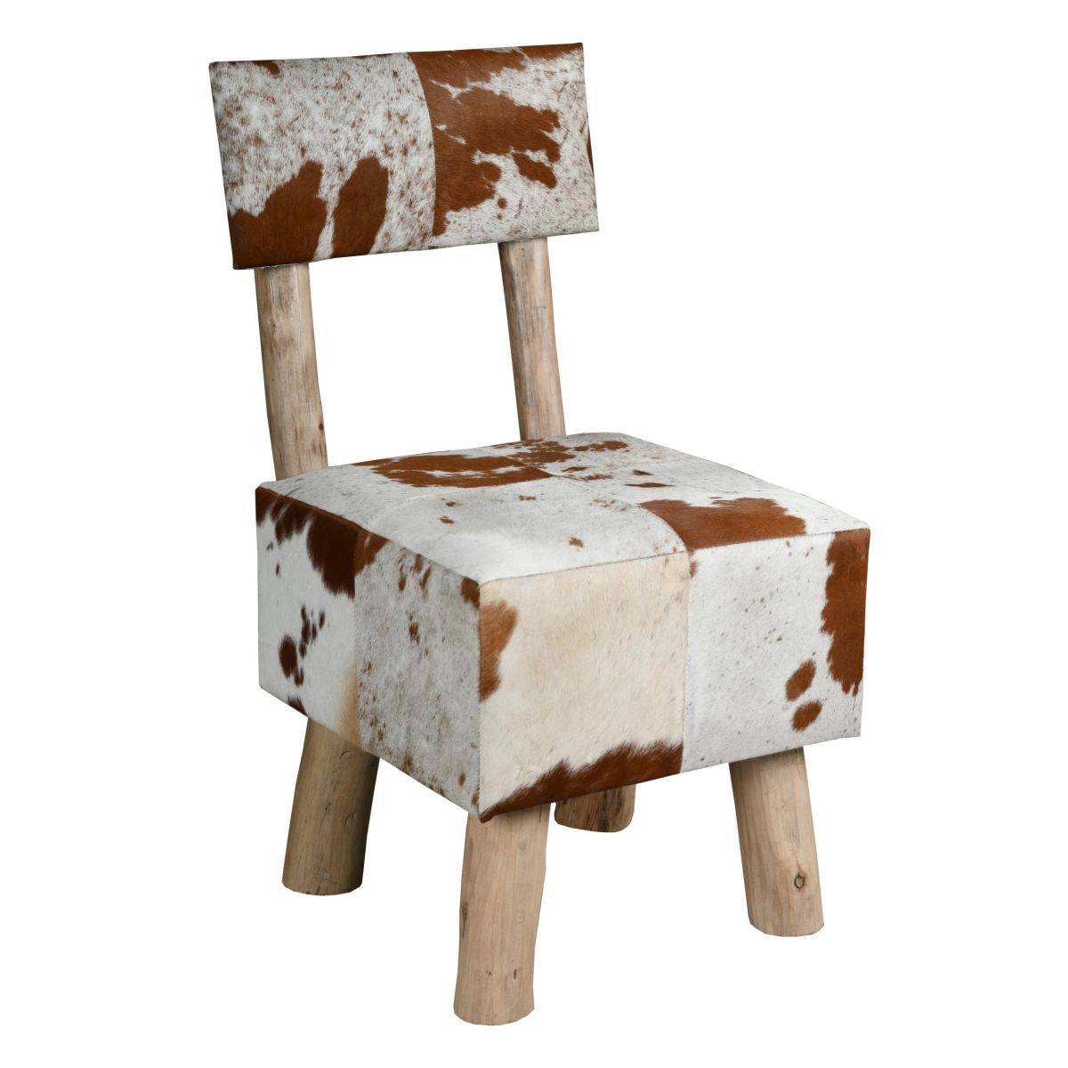Aubry Gaspard - Chaise en peau de vache et eucalyptus