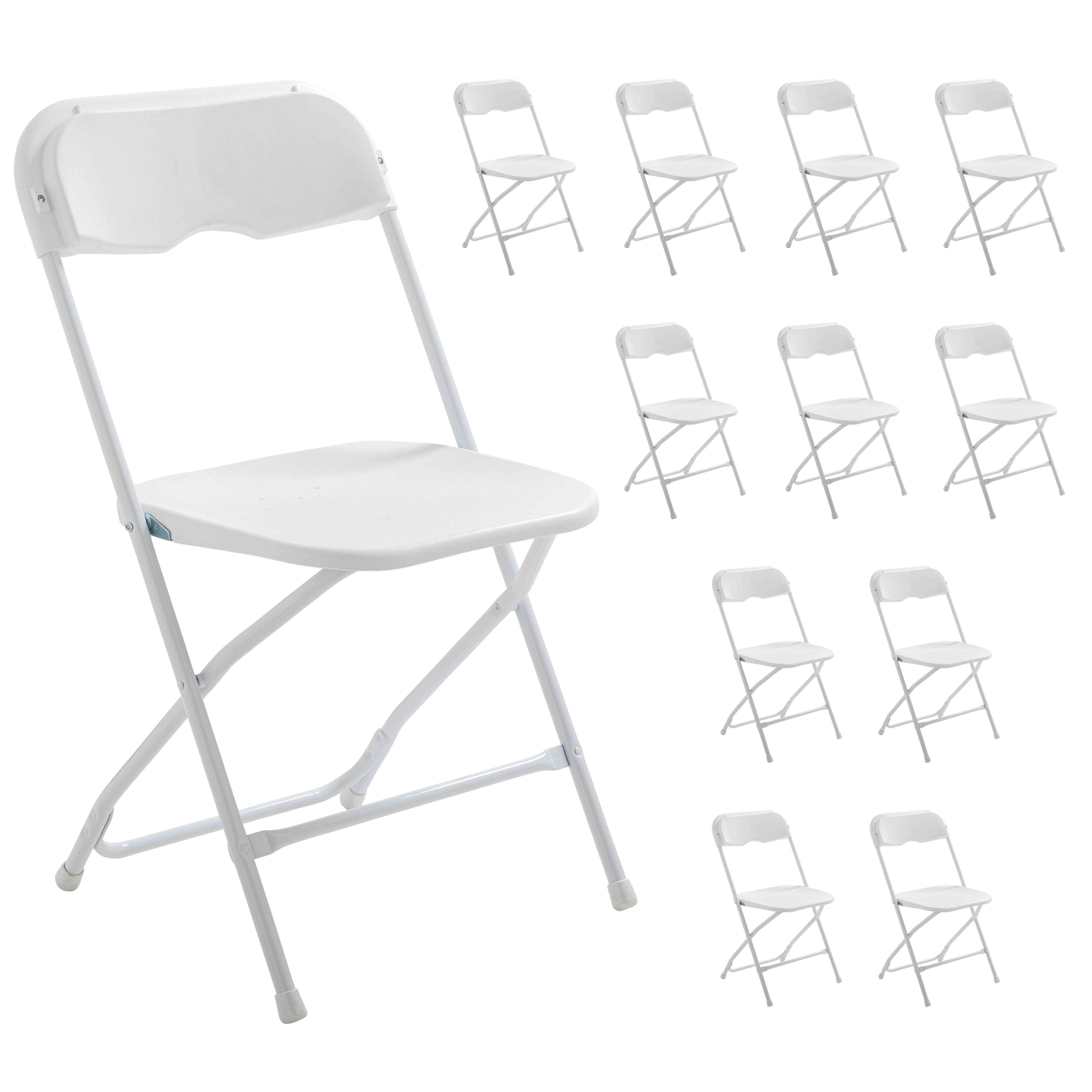 Oviala - Lot de 12 chaises pliantes blanches REKKEM - Oviala - Imagen 1
