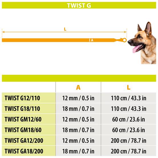 Ferplast - Laisse pour Chiens en Nylon tressé TWIST MATIC G18/110, avec Mousqueton Magnétique Automatique - Imagen 2