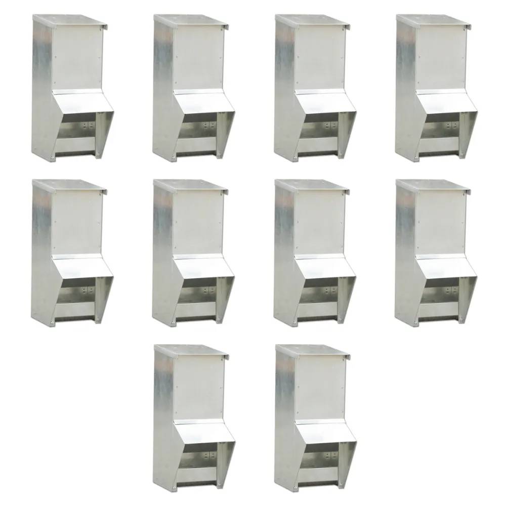 Lot de 10 Mangeoires à trémie métal galvanisée 7kg - Image 2