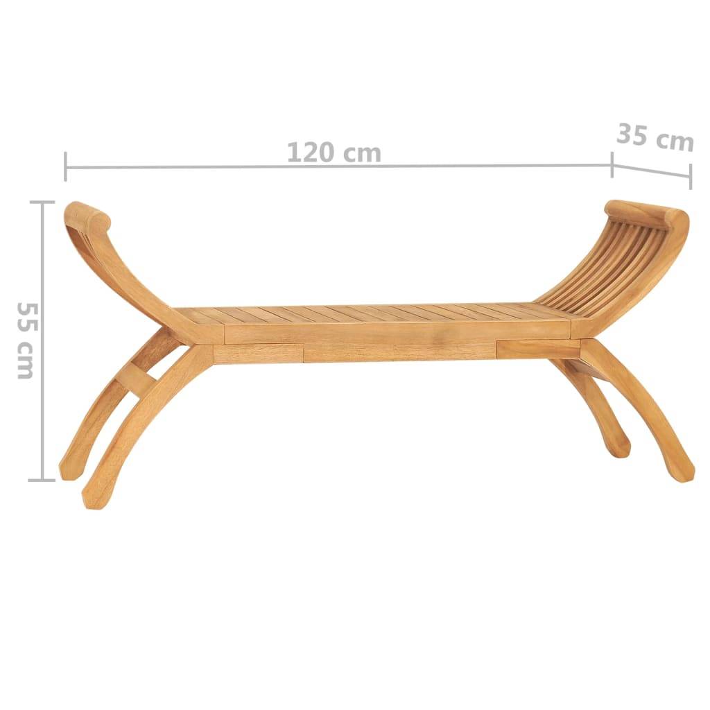 Helloshop26 - Banc de jardin meuble de patio d'extérieur terrasse 120 x 35 x 55 cm bois de teck solide - Imagen 5