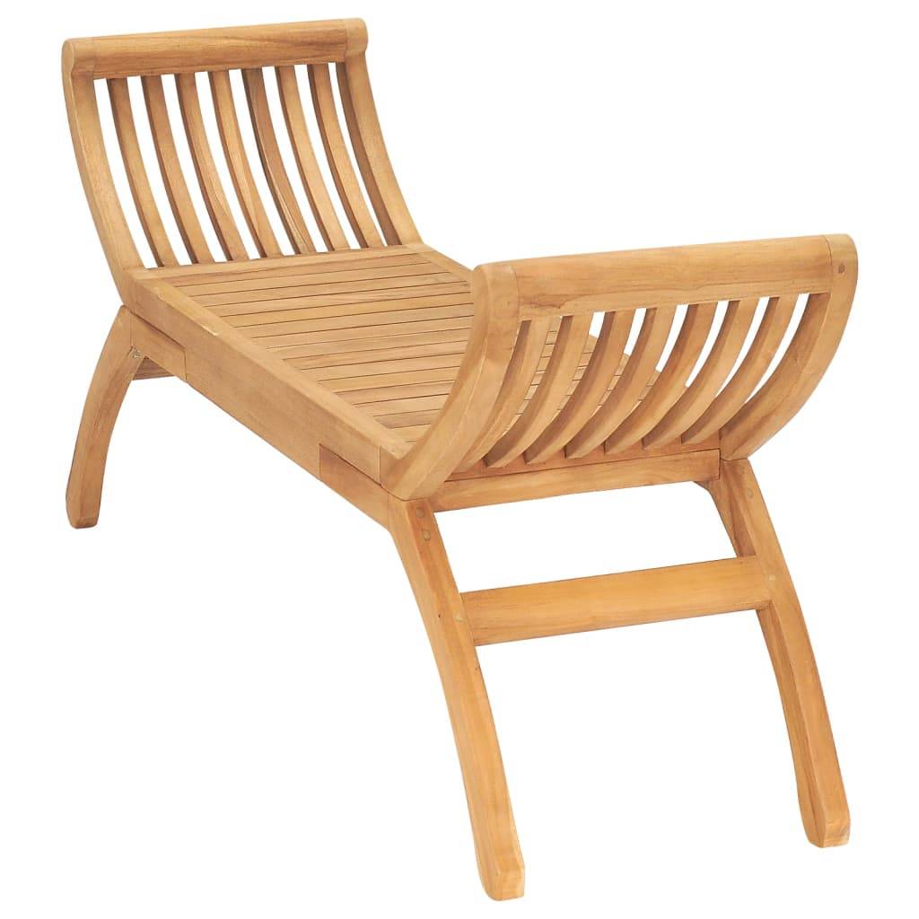 Helloshop26 - Banc de jardin meuble de patio d'extérieur terrasse 120 x 35 x 55 cm bois de teck solide - Imagen 3