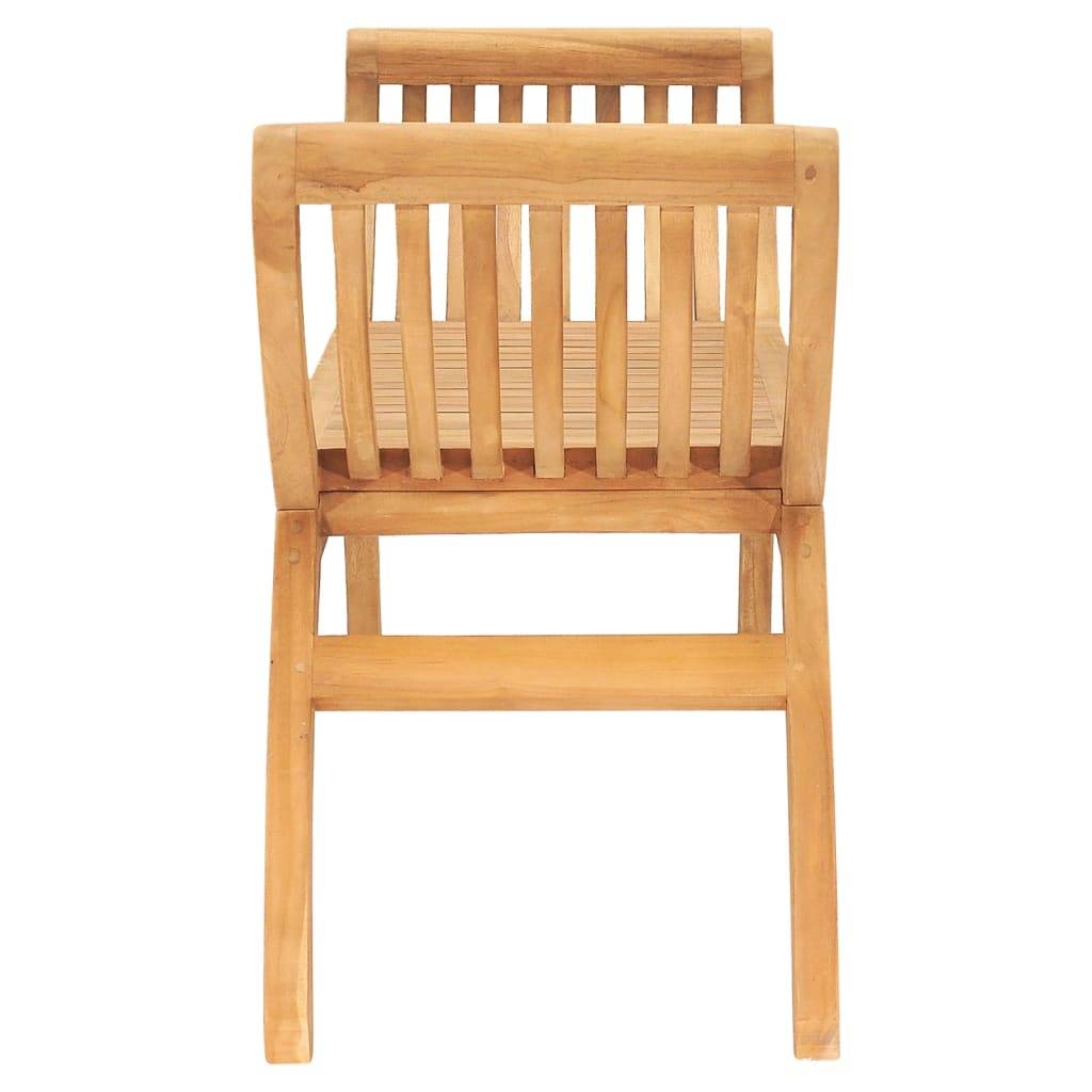 Helloshop26 - Banc de jardin meuble de patio d'extérieur terrasse 120 x 35 x 55 cm bois de teck solide - Imagen 4