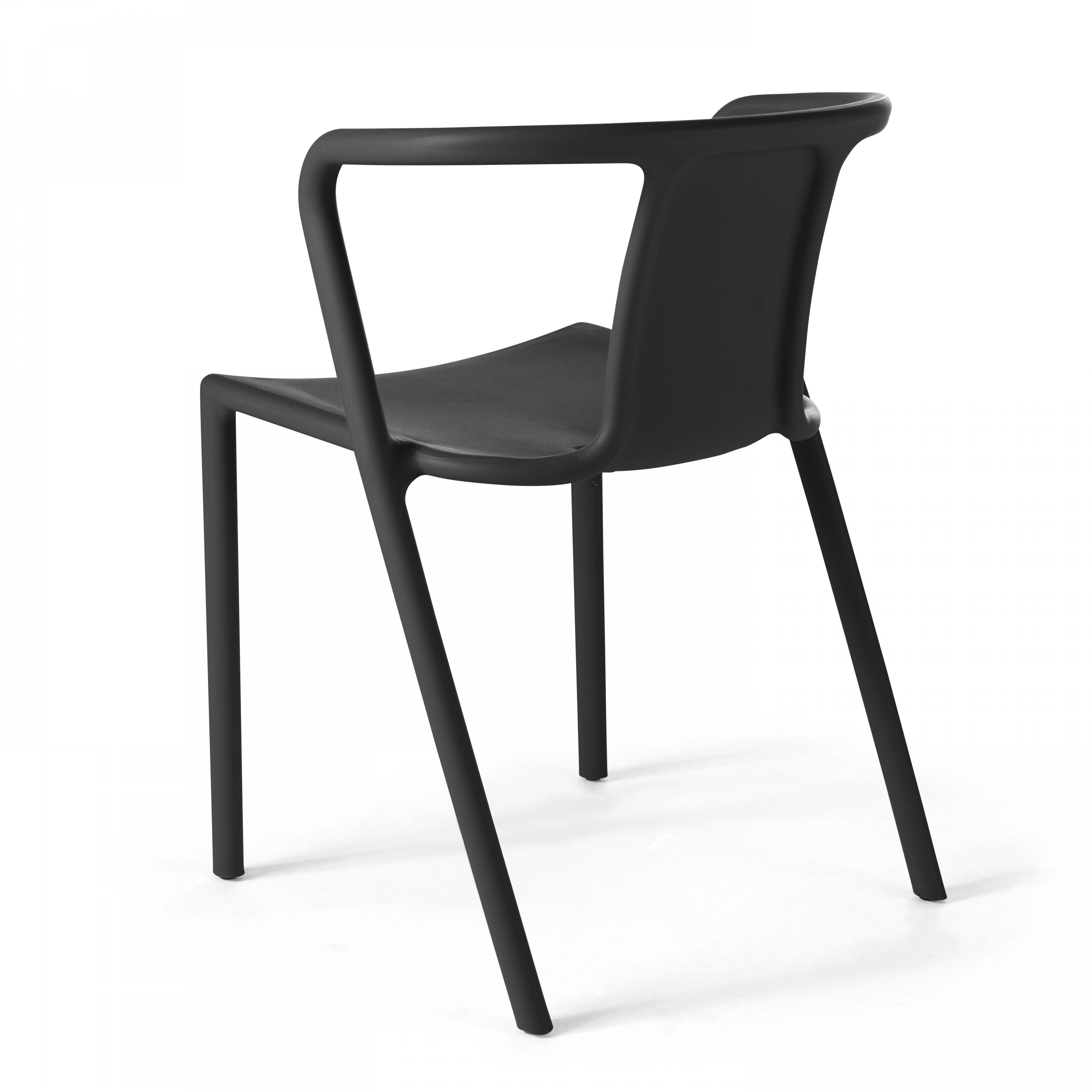 Oviala - Fauteuil de jardin design en plastique noir - Oviala - Imagen 2