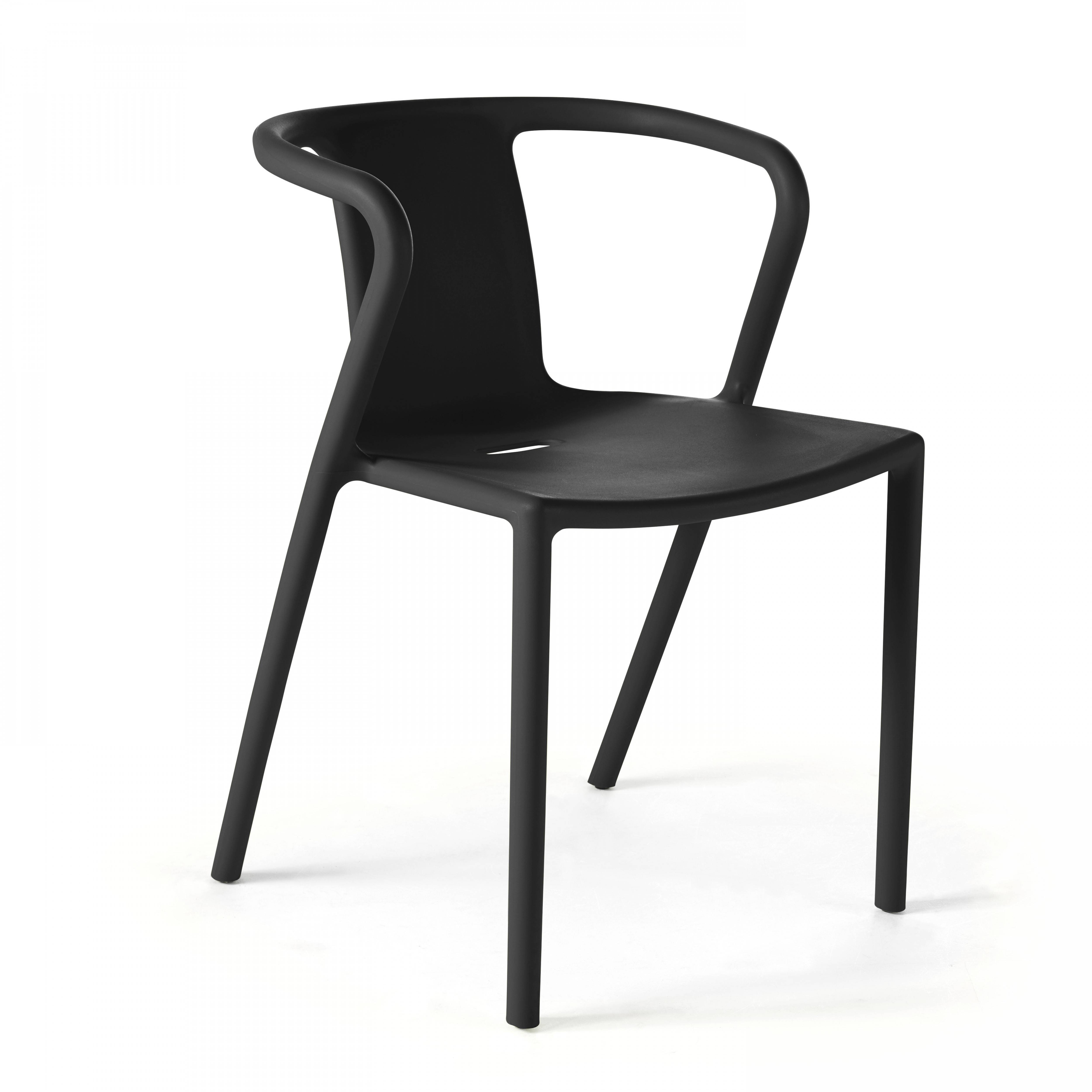 Oviala - Fauteuil de jardin design en plastique noir - Oviala - Imagen 1