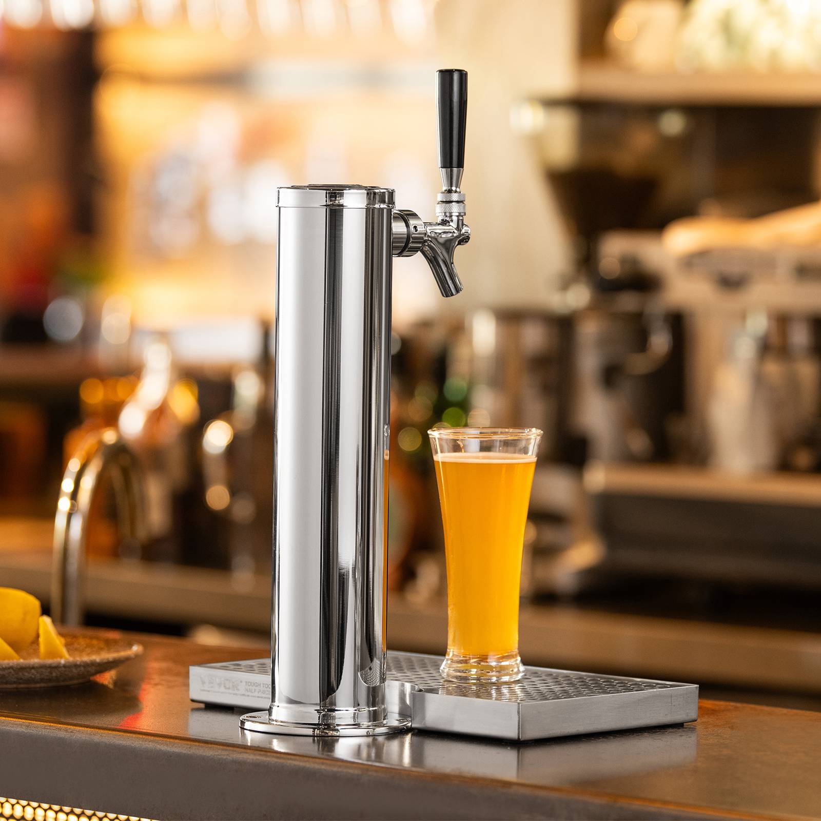 VEVOR Kit colonne bière 1 robinet, inox, régulateur double jauge W21,8. Coupleur système S, bar. - Image 8