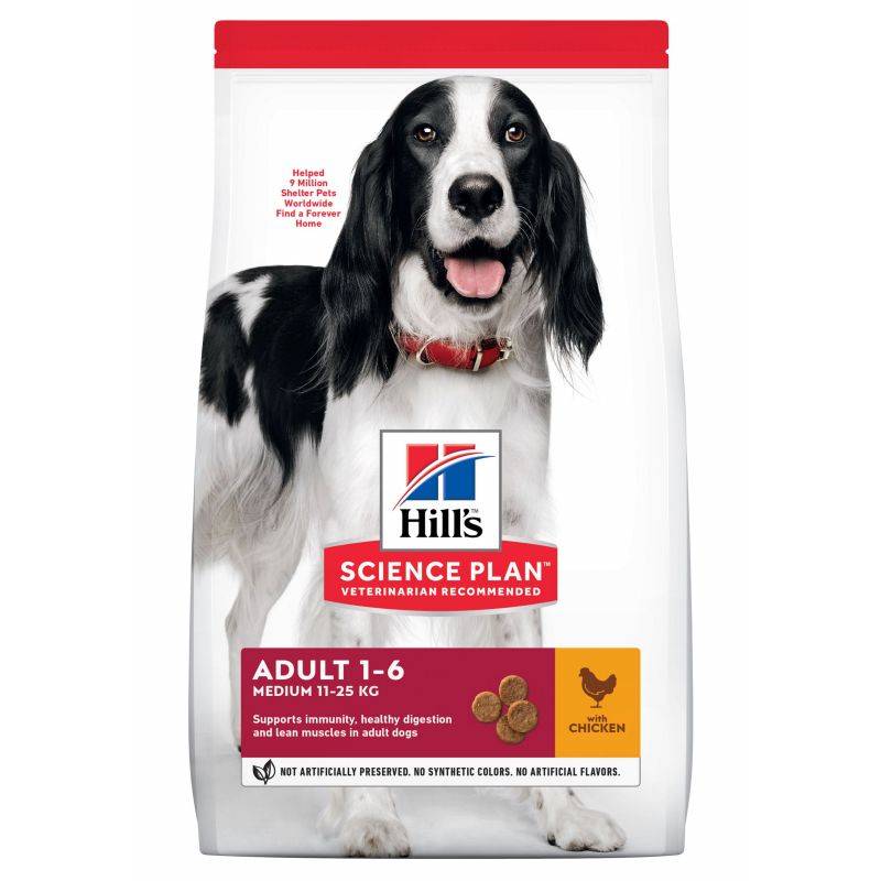 CROQUETTES CHIEN SCIENCE PLAN ADULT MEDIUM POULET - HILL'S 14 kg - Image 1