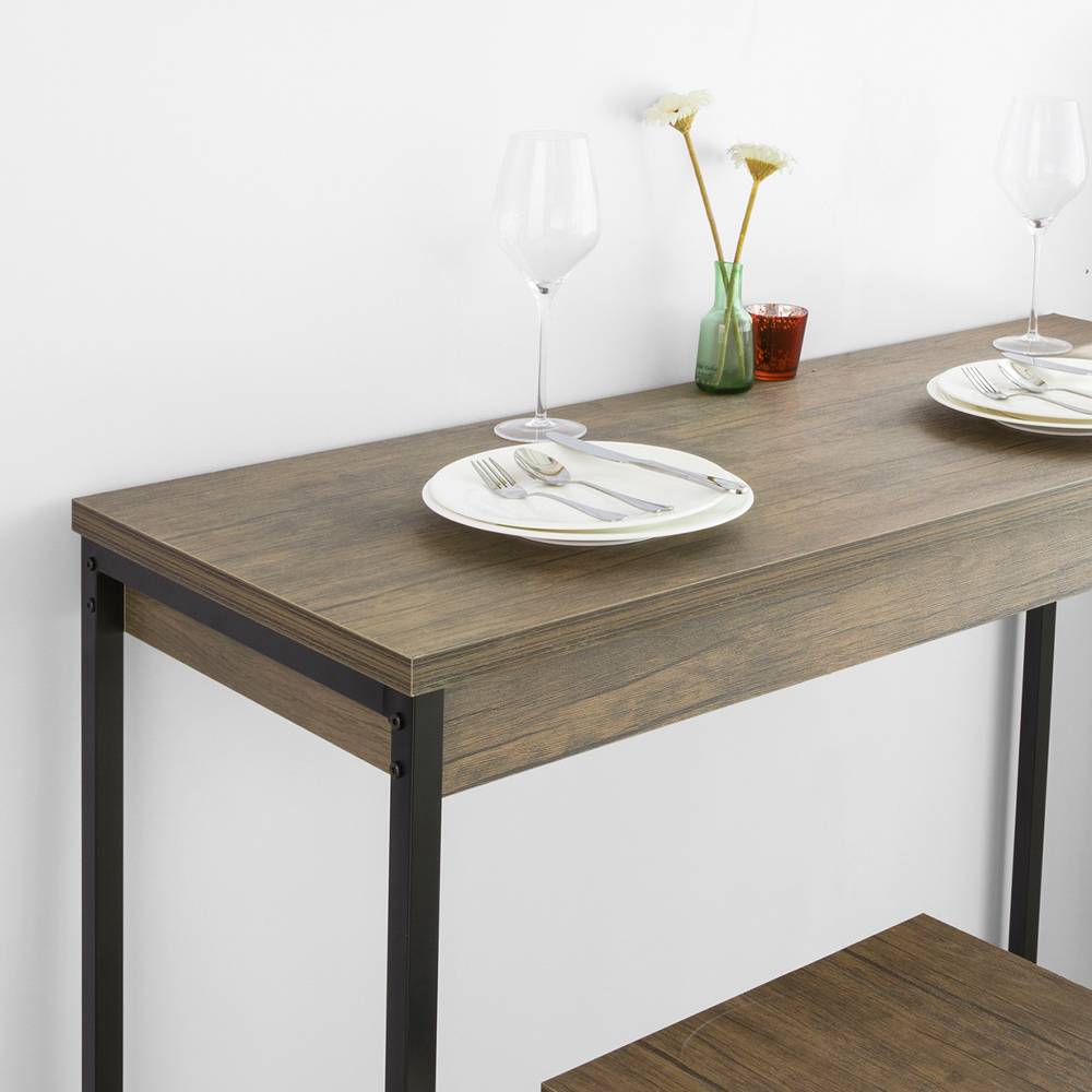 Sobuy - Lot Table et Tabourets de Bar de Style Industriel, Ensemble Table de Bar avec 2 Tabourets, Table de Cuisine, Table à Manger, Tabouret Haute SoBuy - Imagen 7