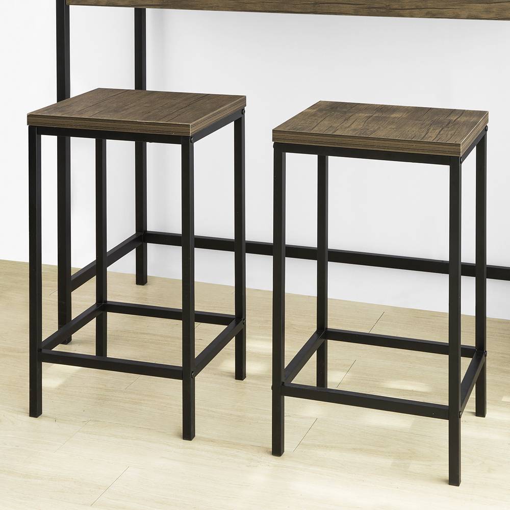Sobuy - Lot Table et Tabourets de Bar de Style Industriel, Ensemble Table de Bar avec 2 Tabourets, Table de Cuisine, Table à Manger, Tabouret Haute SoBuy - Imagen 4