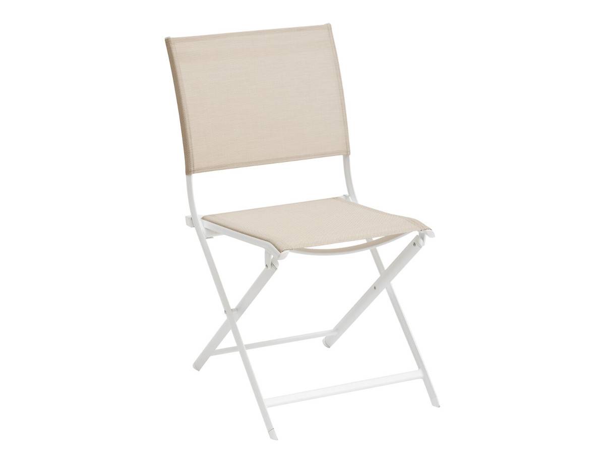 Hesperide - Lot de 4 chaises de jardin en aluminium pliables Lin et Blanc Axant - Hespéride - Imagen 3