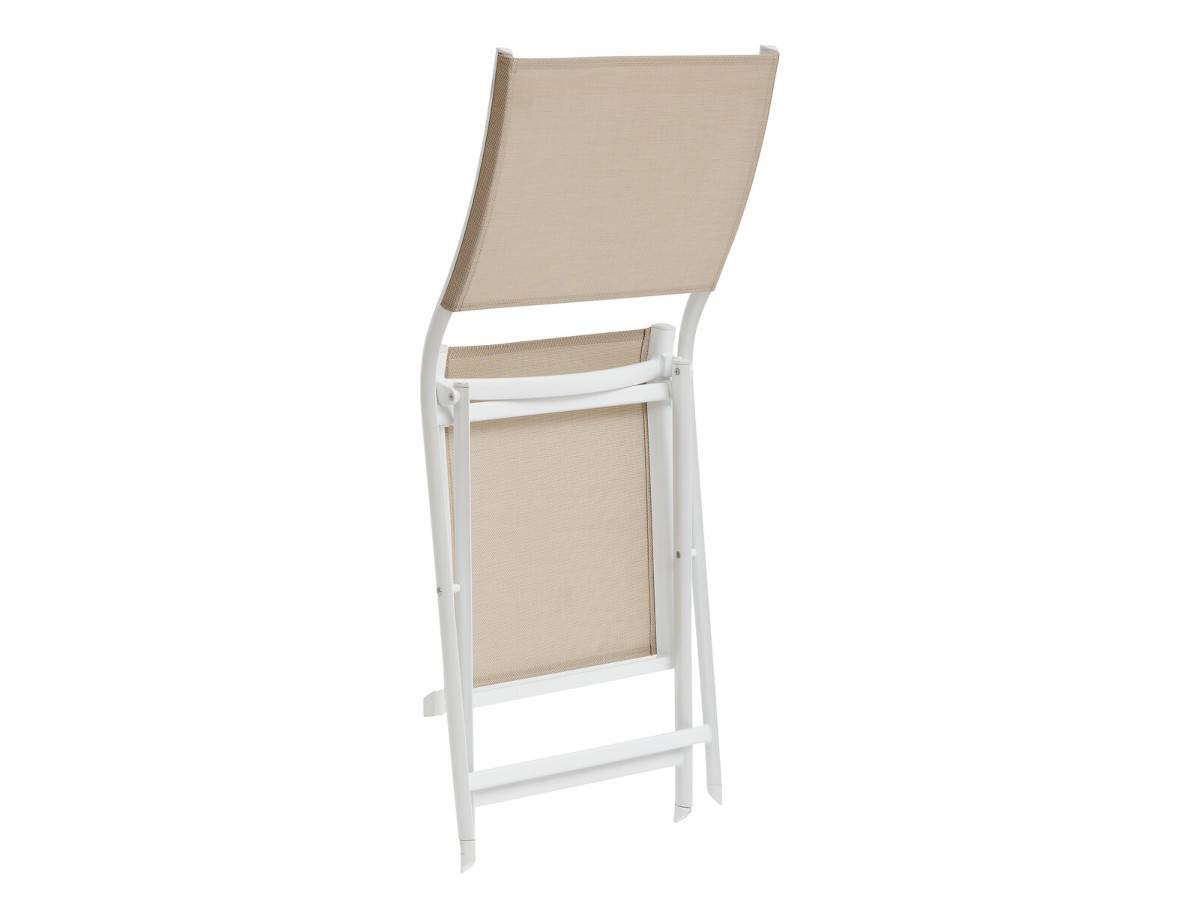 Hesperide - Lot de 4 chaises de jardin en aluminium pliables Lin et Blanc Axant - Hespéride - Imagen 4