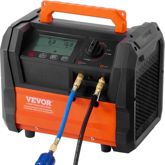 VEVOR Station de récupération de frigorigène 1HP, portable, double cylindre, pour climatisation automobile et CVC. - Image 1