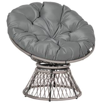 Fauteuil papasan résine tressée gris 87 x 97 x 86 cm - PANGIVO