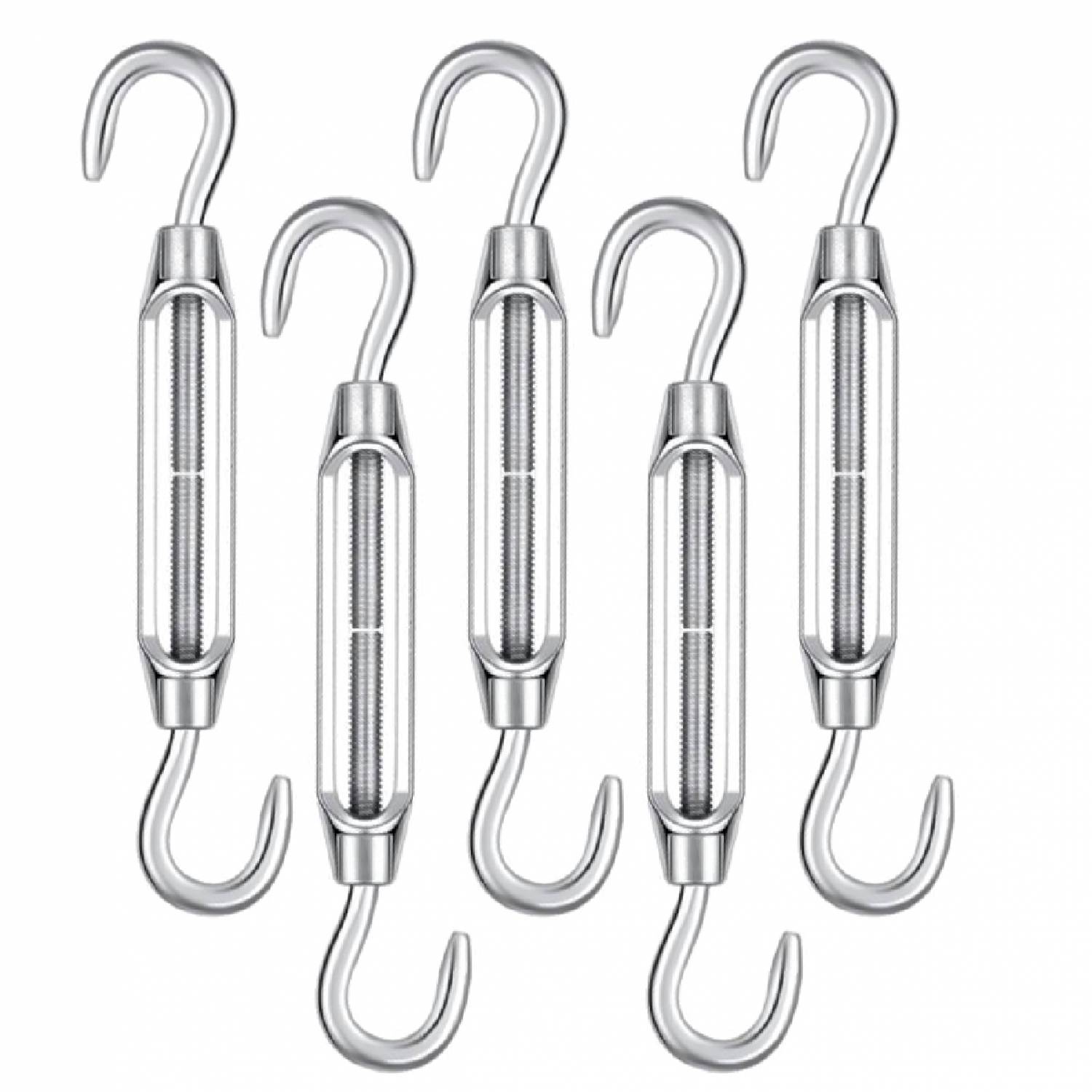 Linxor - Lot de 5 tendeurs de fil réglables en acier inoxydable - Double crochets- M6 - Linxor - Imagen 1