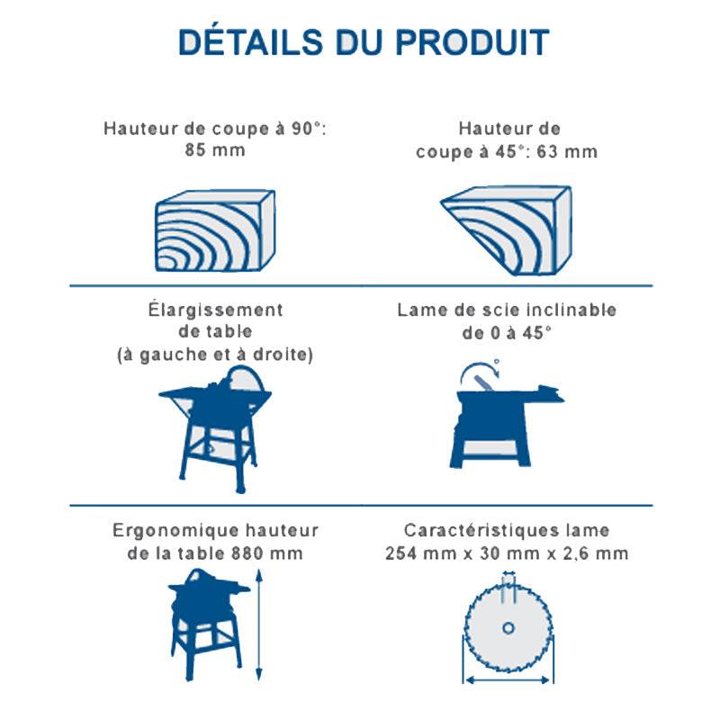 Scheppach - Scie circulaire sur table SCHEPPACH HS254 - Ø254mm Scheppach - Imagen 2