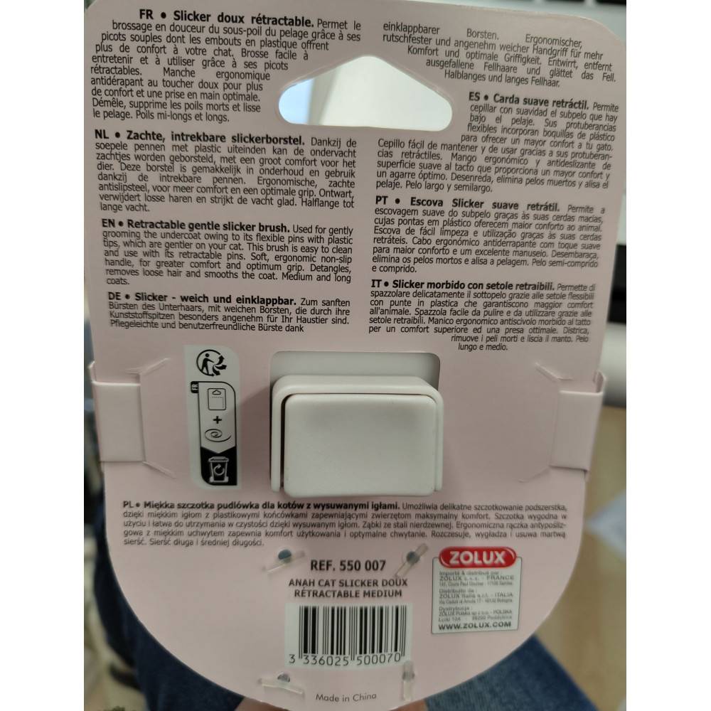 Zolux - Brosse SLICKER doux rétractable taille M pour chat - Imagen 6