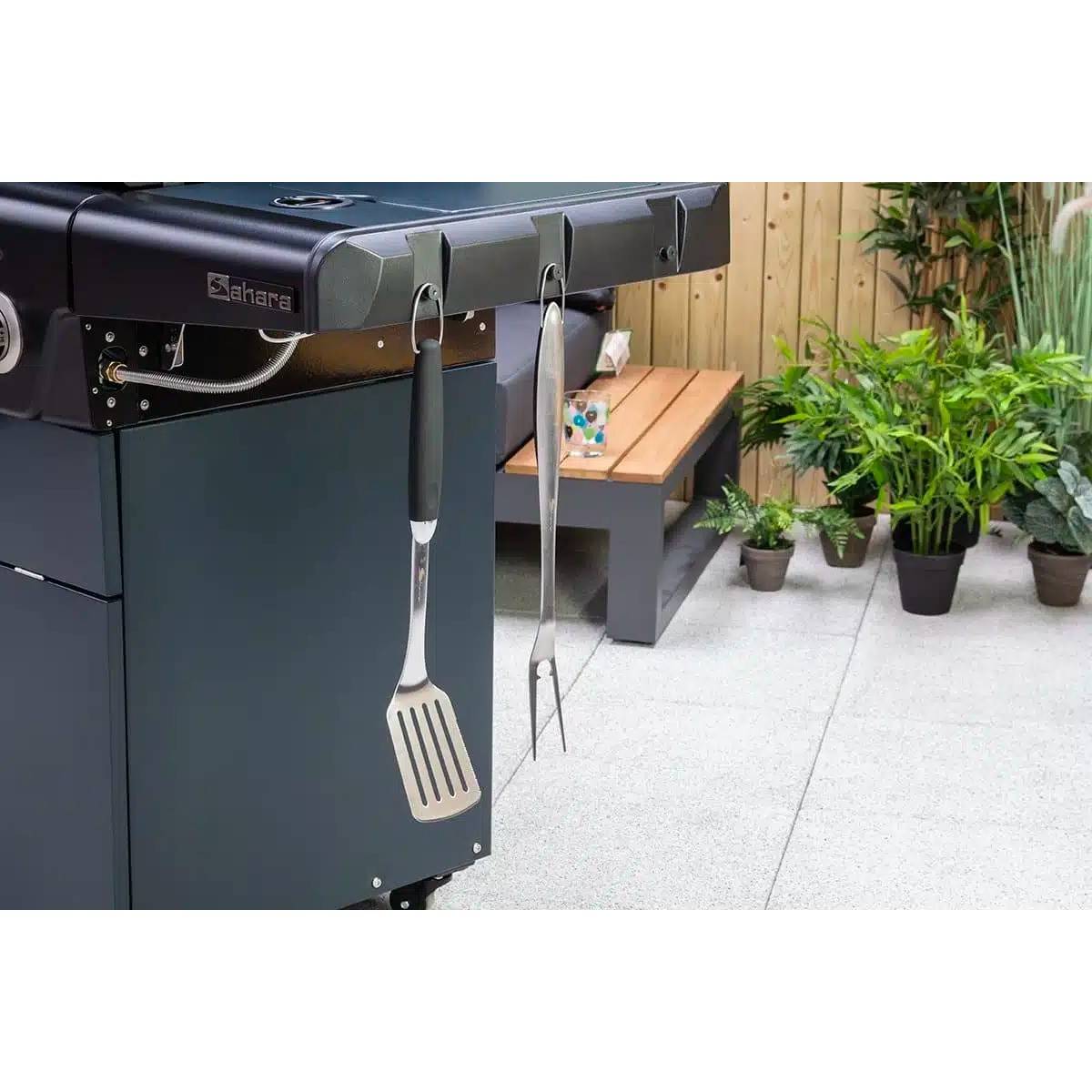 Barbecue à gaz mobile Sahara 18,7 kW, Cuisson polyvalente 4 brûleurs + 1 bruleur latéral - BBQ Idéal pour 8 à 10 convives - Imagen 5