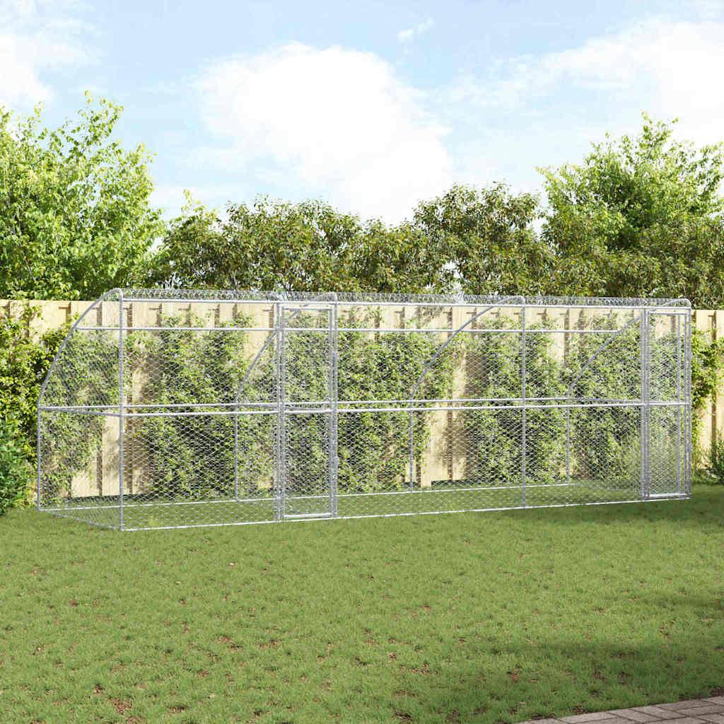 Chenil pour chiens acier galvanisé argenté 600 x 200 x 200 cm, Poids:65.65kg - PANGIVO - Image 1