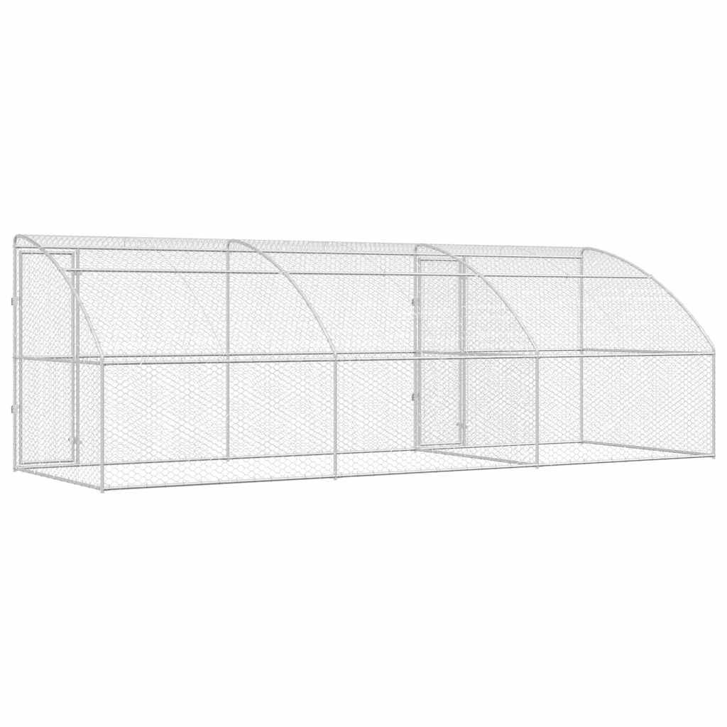 Chenil pour chiens acier galvanisé argenté 600 x 200 x 200 cm, Poids:65.65kg - PANGIVO - Image 6