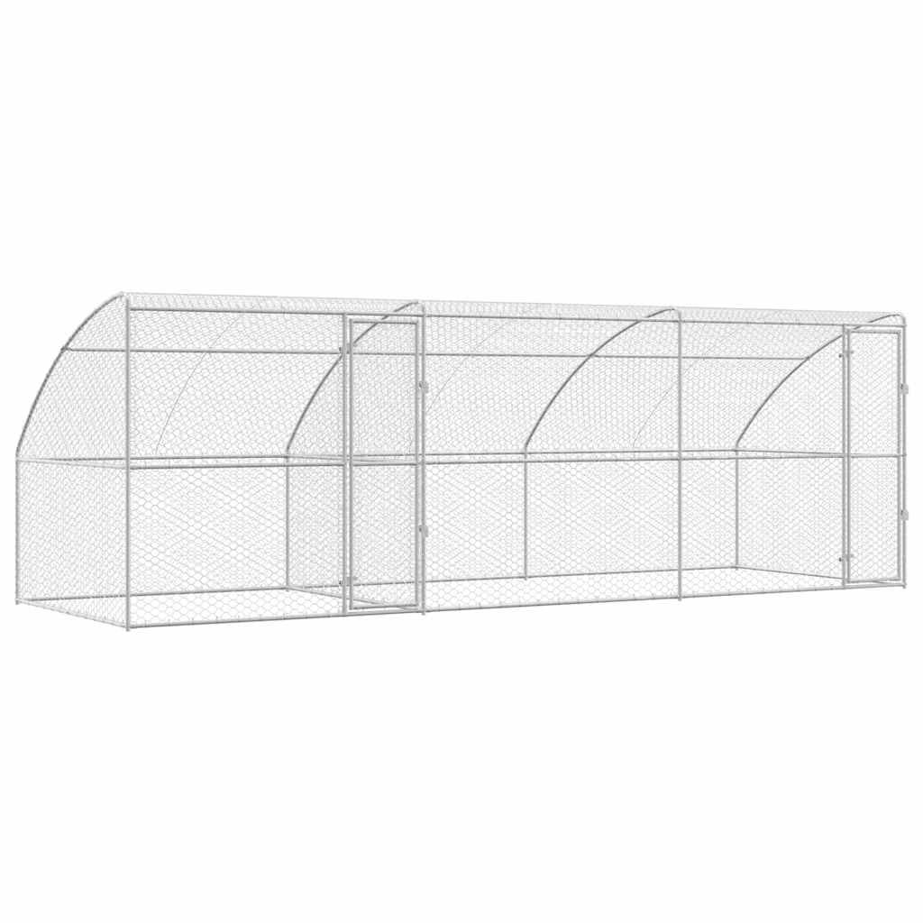 Chenil pour chiens acier galvanisé argenté 600 x 200 x 200 cm, Poids:65.65kg - PANGIVO - Image 2