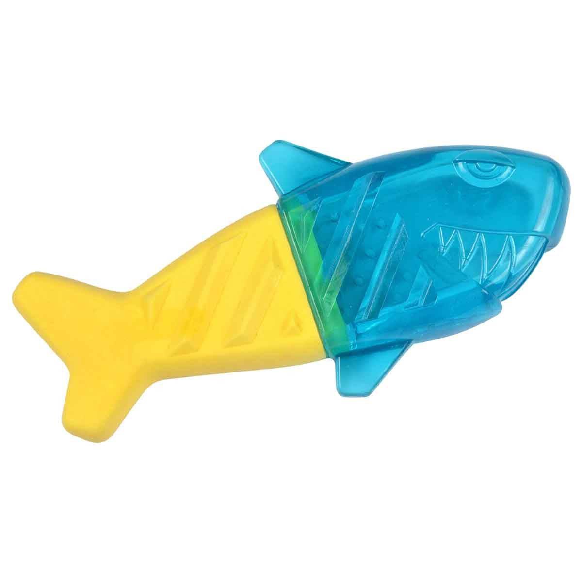 Love Story - Jouet pour Chien Givré "Requin" 18cm Bleu & Jaune - Image 1