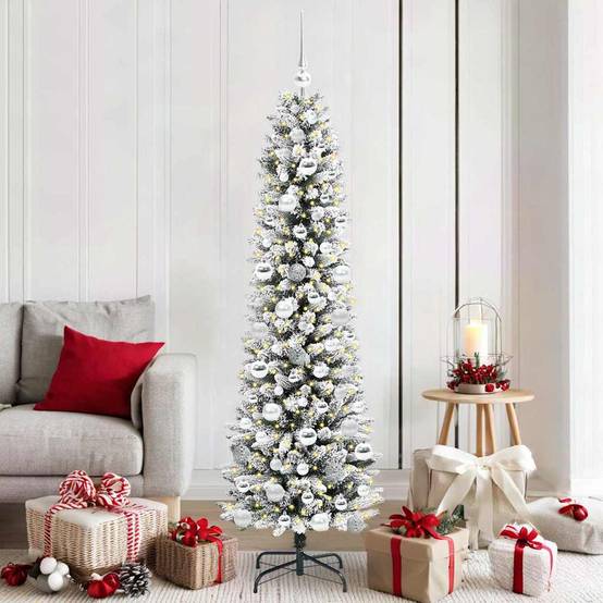 ComfortXL - Sapin Lumineux Design 180 cm, Artificiel Vert et Blanc, Pack Tout-en-Un avec 300 LED et Boules – ComfortXL Outdoor Living - Image 1