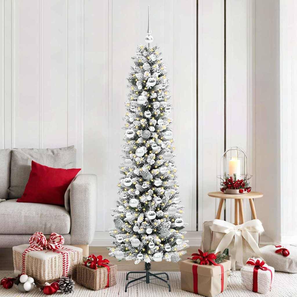 ComfortXL - Sapin Lumineux Design 180 cm, Artificiel Vert et Blanc, Pack Tout-en-Un avec 300 LED et Boules – ComfortXL Outdoor Living - Image 1