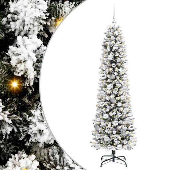 ComfortXL - Sapin Lumineux Design 180 cm, Artificiel Vert et Blanc, Pack Tout-en-Un avec 300 LED et Boules – ComfortXL Outdoor Living - Image 2