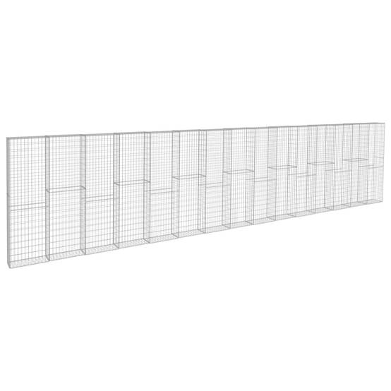 Cage Gabion Acier Galvanisé Séparation Extérieure Grande Capacité 900x50x200cm - ComfortXL Outdoor Living - Image 2