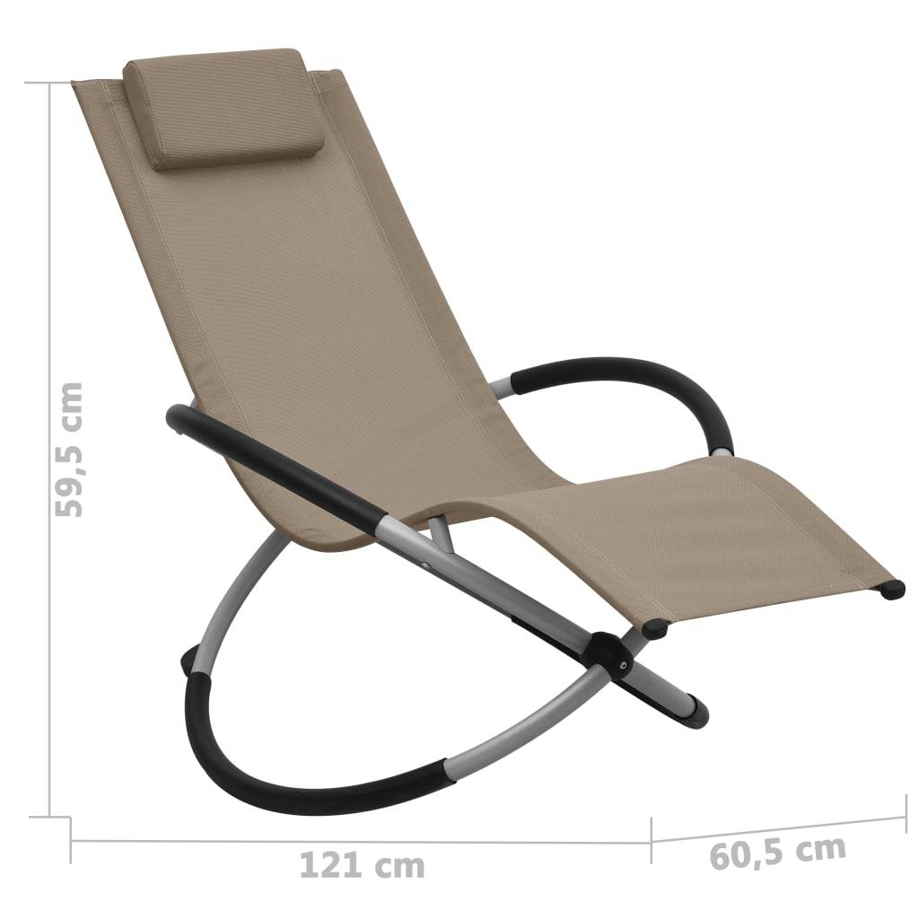 Helloshop26 - Transat chaise longue bain de soleil lit de jardin terrasse meuble d'extérieur pour enfants acier taupe - Imagen 6