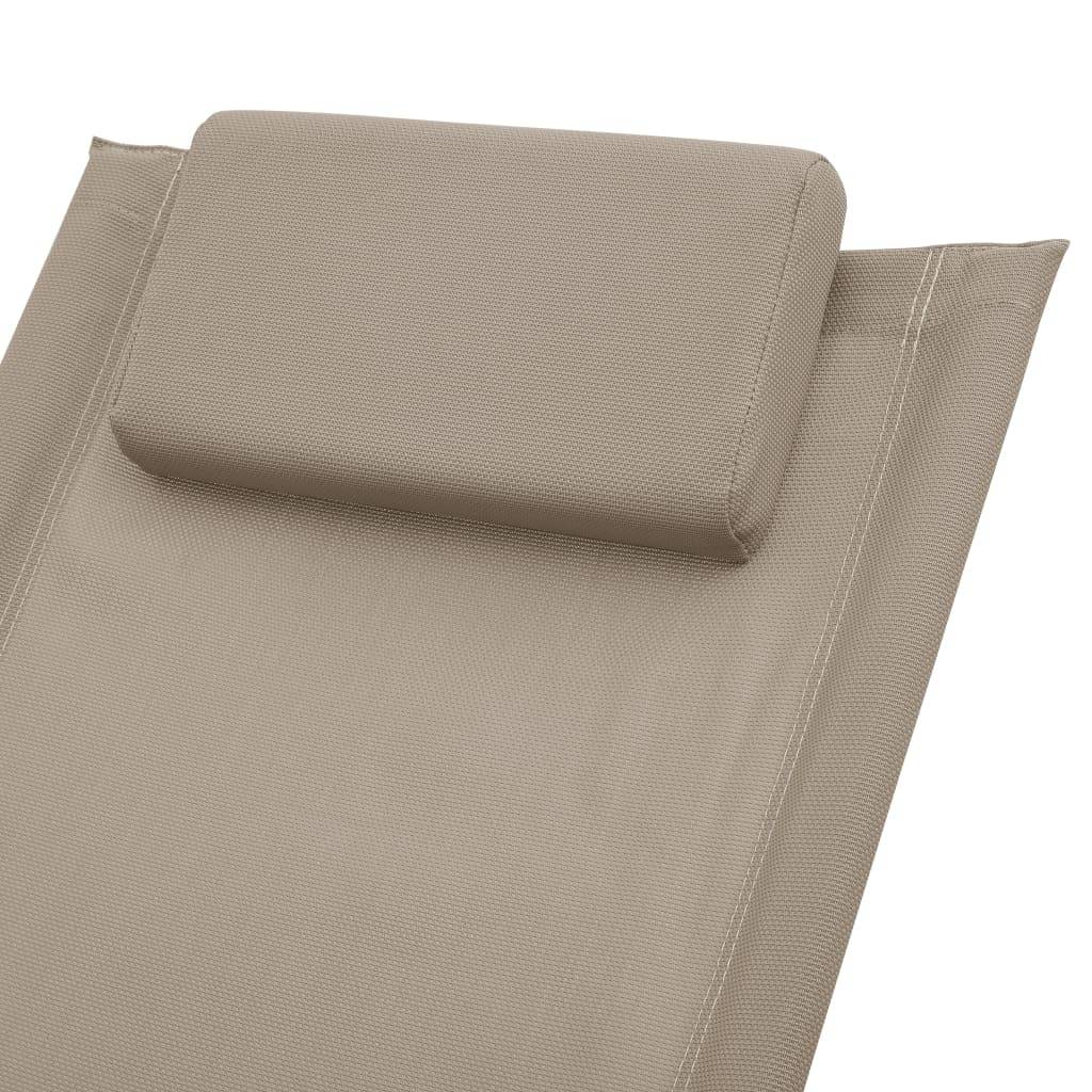 Helloshop26 - Transat chaise longue bain de soleil lit de jardin terrasse meuble d'extérieur pour enfants acier taupe - Imagen 5