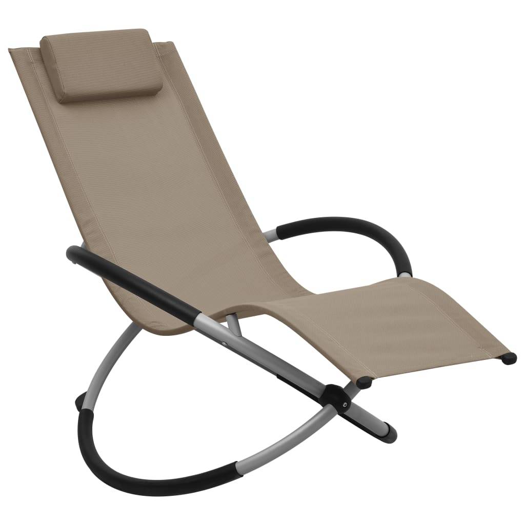 Helloshop26 - Transat chaise longue bain de soleil lit de jardin terrasse meuble d'extérieur pour enfants acier taupe - Imagen 1