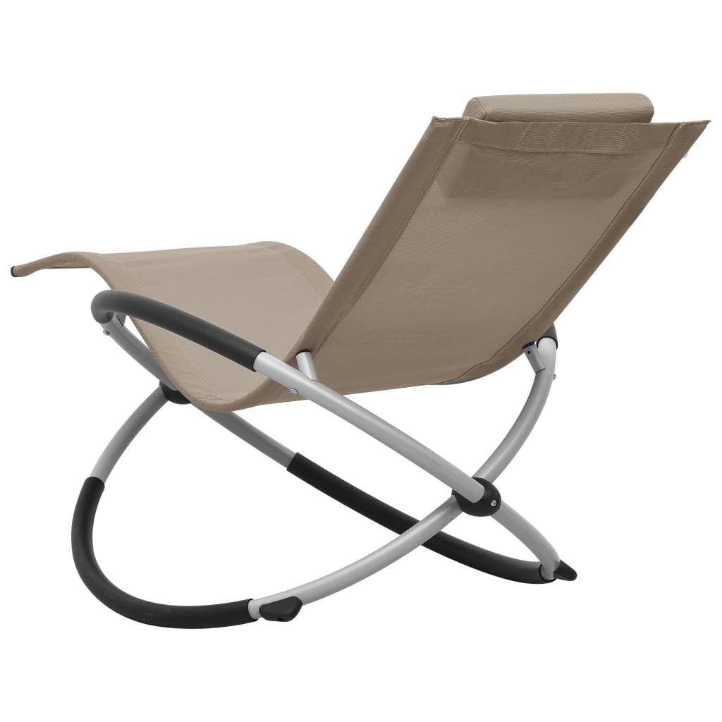 Helloshop26 - Transat chaise longue bain de soleil lit de jardin terrasse meuble d'extérieur pour enfants acier taupe - Imagen 4