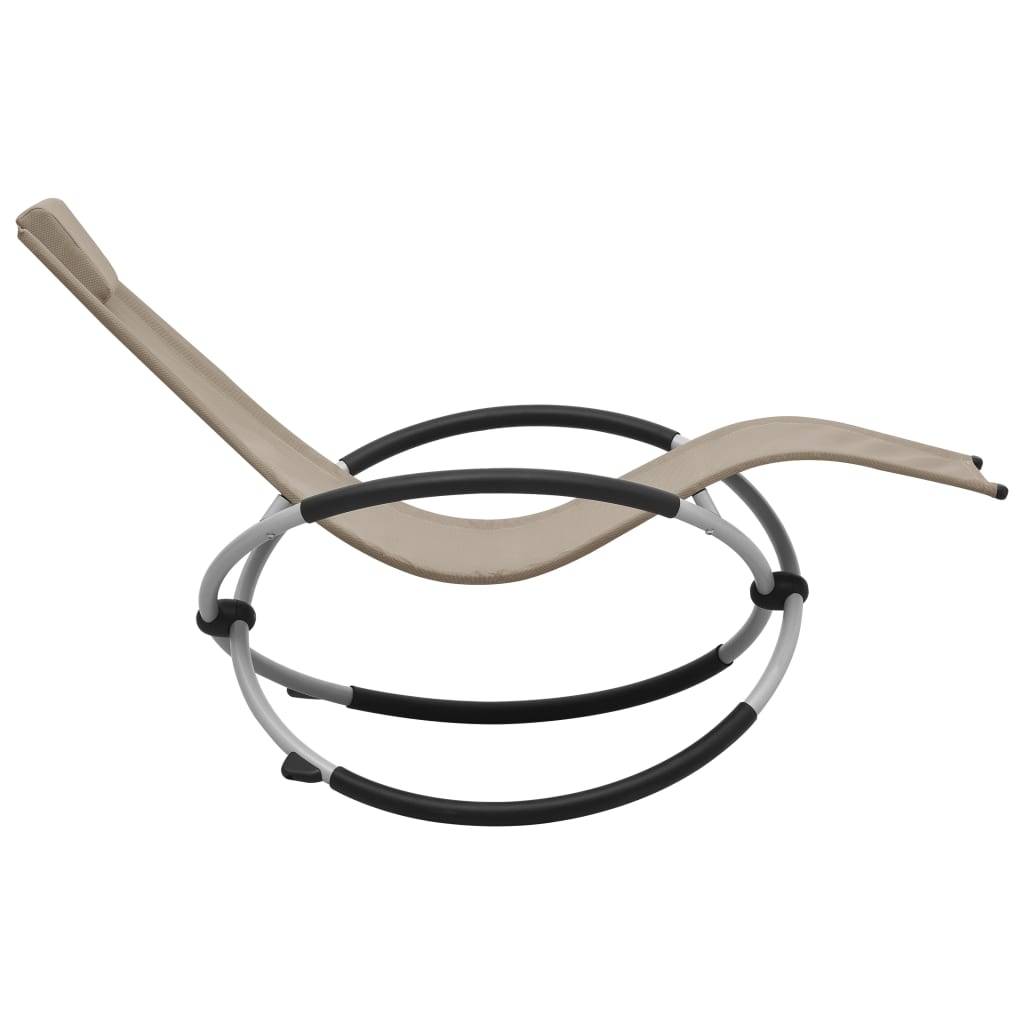 Helloshop26 - Transat chaise longue bain de soleil lit de jardin terrasse meuble d'extérieur pour enfants acier taupe - Imagen 3