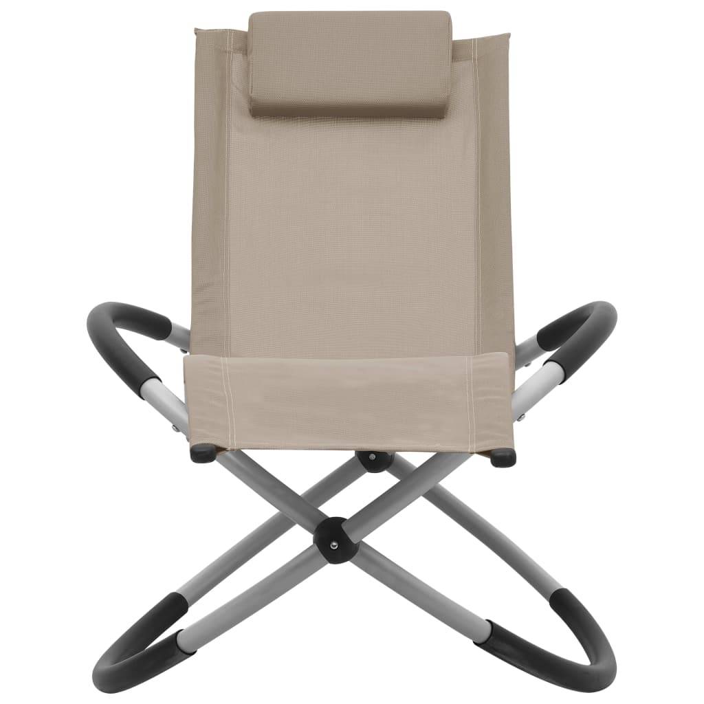 Helloshop26 - Transat chaise longue bain de soleil lit de jardin terrasse meuble d'extérieur pour enfants acier taupe - Imagen 2