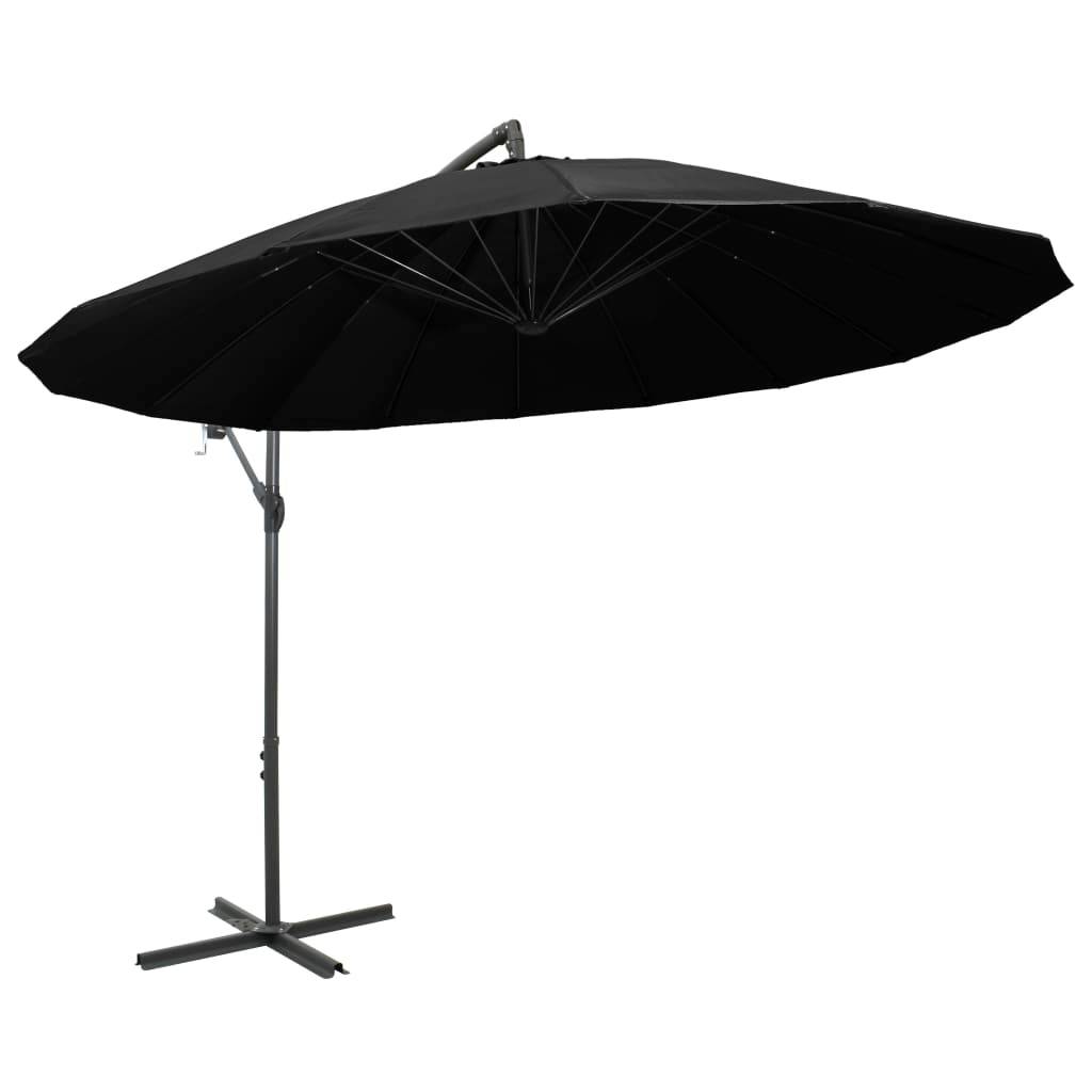 Helloshop26 - Parasol d'extérieur suspendu 3 m mât en aluminium noir - Imagen 2