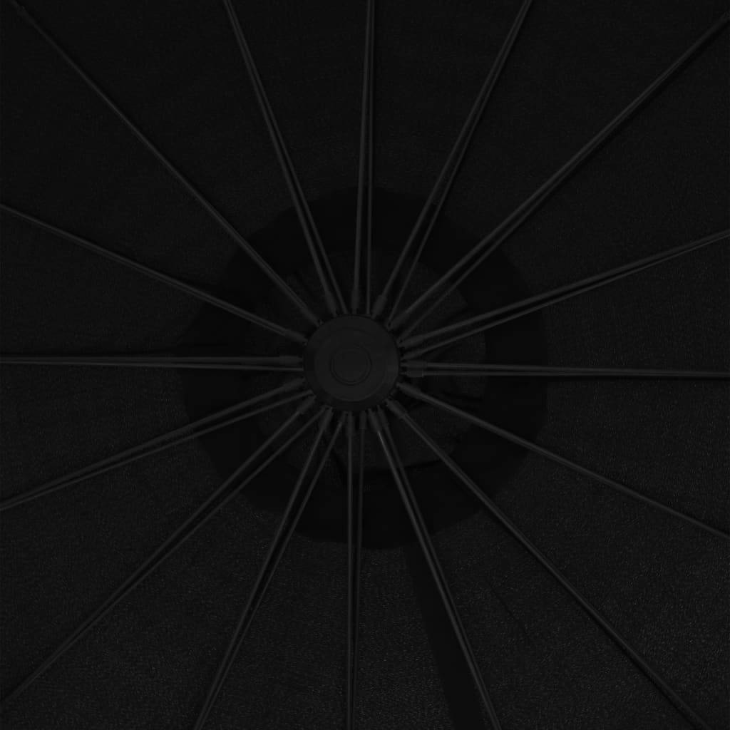 Helloshop26 - Parasol d'extérieur suspendu 3 m mât en aluminium noir - Imagen 7