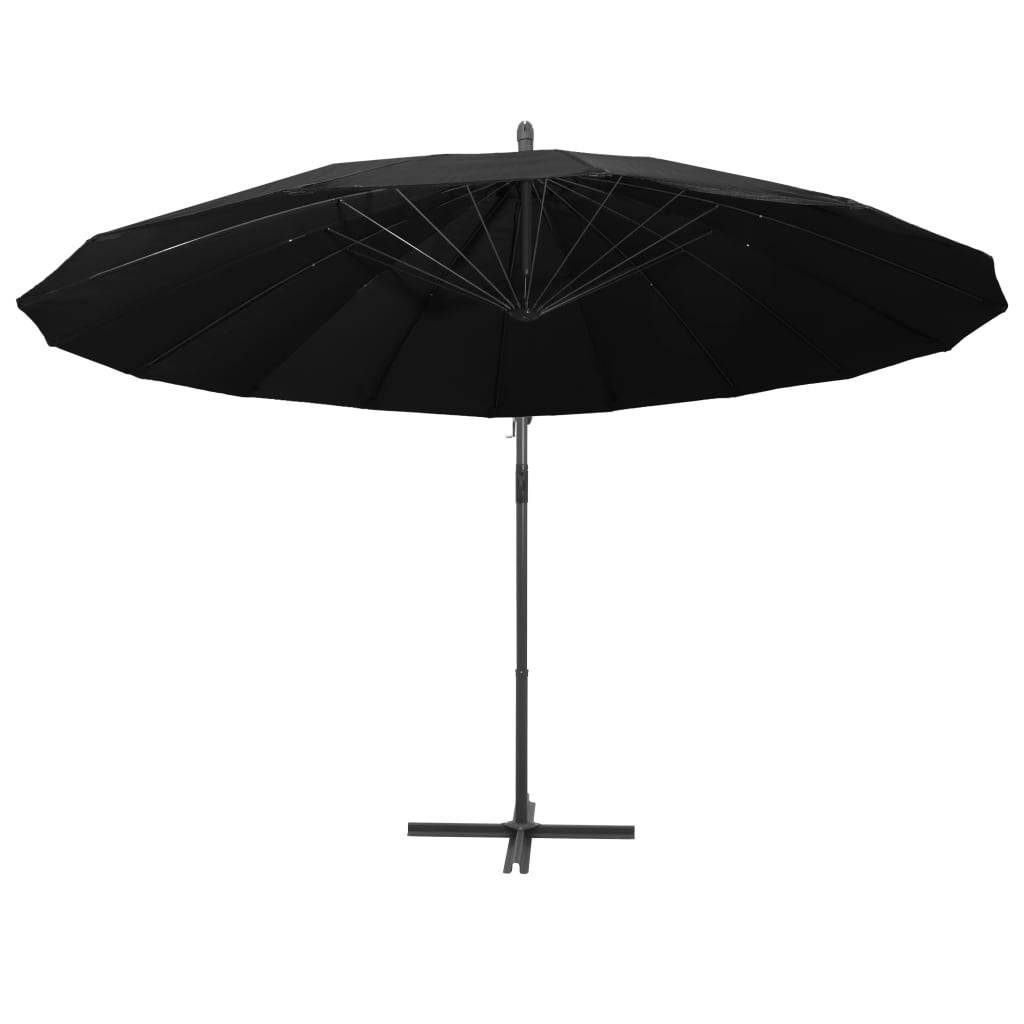 Helloshop26 - Parasol d'extérieur suspendu 3 m mât en aluminium noir - Imagen 3