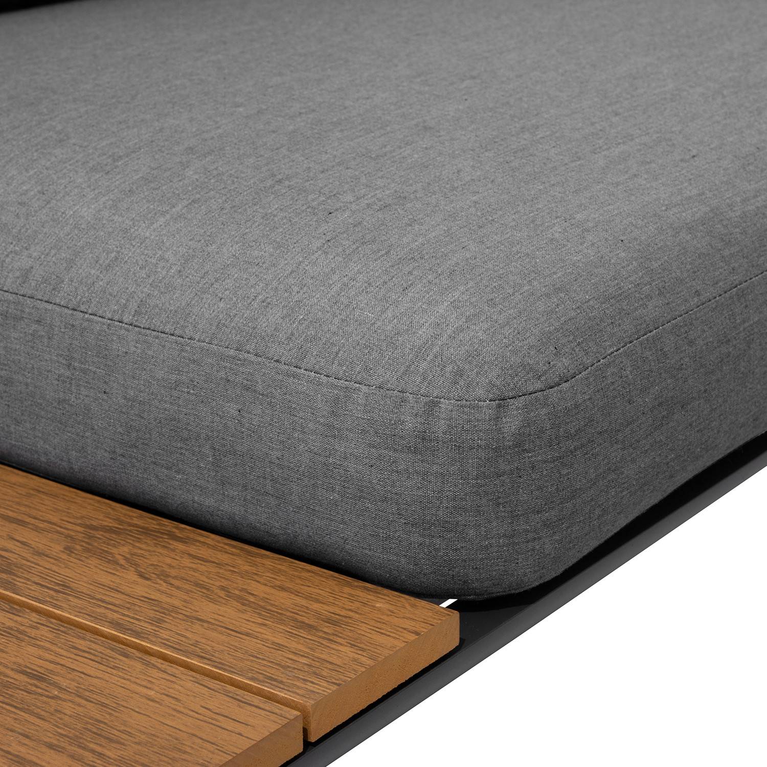 Autre - Salon de jardin d'angle en aluminium et bois - 5 places - Gris - RIVOLI - Imagen 5