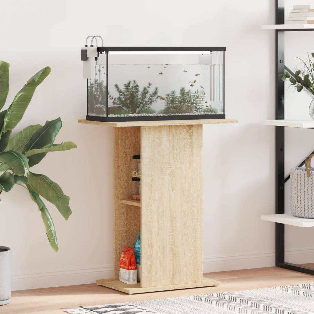 Meuble Aquarium Compact Bois avec Étagère Ouverte pour Bureau Chêne Sonoma - ComfortXL Outdoor Living