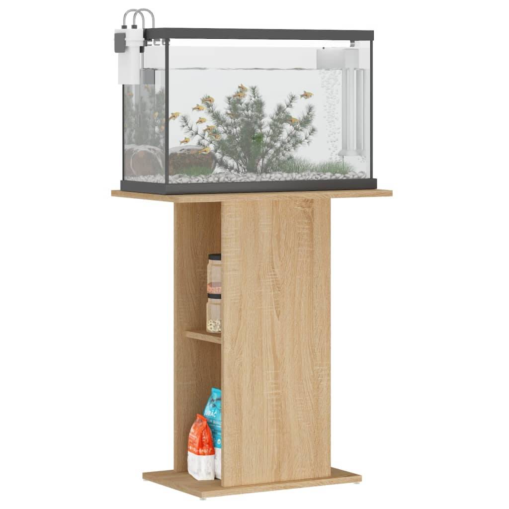 Meuble Aquarium Compact Bois avec Étagère Ouverte pour Bureau Chêne Sonoma - ComfortXL Outdoor Living - Image 3
