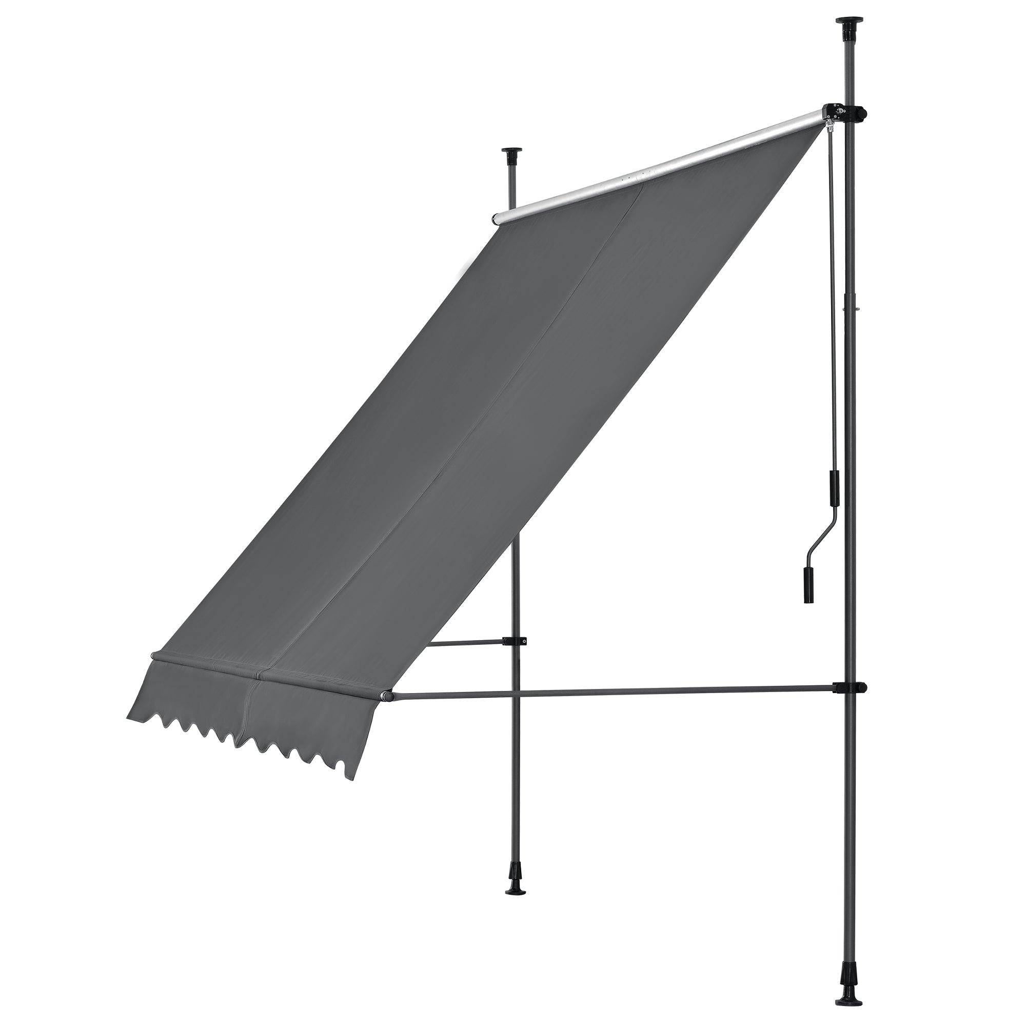 Helloshop26 - Brise pare-soleil acier et polyester hauteur variable 298 cm anthracite gris - Imagen 1