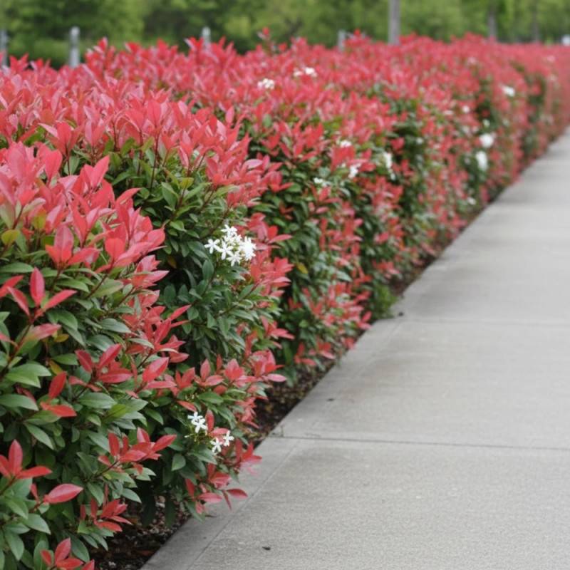 Photinia nain à fleurs Blanche - feuillage Persistant - Pot de 7,5L - 80/100 cm-  hauteur à maturité De 1,00 m à 1,50 m - Imagen 6